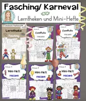 Vorschau - Arbeitsblätter - Fasching & Karneval | Deutsch & Mathematik Arbeitsblätter und Spiele Klasse 1-4 - Deckblatt