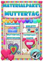 Vorschau - Arbeitsblätter - Materialpaket: Muttertag und Vatertag (Girlande, Bilett und Rasterbilder) - Deckblatt
