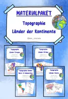Vorschau - Arbeitsblätter - MATERIALPAKET Topographie Länder der Kontinente - Deckblatt