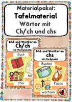 Vorschau - Präsentationen/Tafelbilder - Materialpaket - Tafelmaterial Wörter mit Ch/ch und chs (Bild- und Wortkarten) - Deckblatt