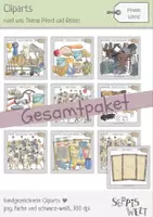 Vorschau - selbst erstellte Cliparts/Grafiken - Gesamtpaket: Cliparts für Pferde, Reiten, Reittherapie - Deckblatt