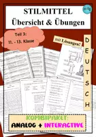 Vorschau - Arbeitsblätter - Stilmittel - Klassen 11-13 - analog und Interactive - Deckblatt