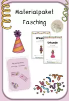Vorschau - Stationenlernen - Materialpaket Fasching (Kl. 1/2) - Deckblatt