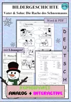 Vorschau - Arbeitsblätter - Bildergeschichte Vater und Sohn: Die Rache des Schneemanns - analog & interaktiv - Deckblatt