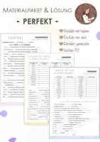 Vorschau - Arbeitsblätter - Materialpaket: Perfekt mit haben & sein - Verben im Partizip 2 Übungen PDF mit Lösung - Deckblatt