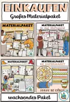 Vorschau - Arbeitsblätter - Gesamtpaket "Einkaufen" Bäckerei, Metzgerei, Schuhgeschäft und Supermarkt - DaZ / DaF / Deutsch - Deckblatt