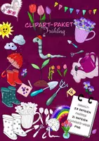 Vorschau - selbst erstellte Cliparts/Grafiken - Materialpaket Clipart Frühling farbig + schwarz-weiß - kommerzielle Nutzung - Deckblatt