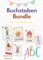 Vorschau - Stationenlernen - Komplettpaket - Buchstabeneinführung von A bis Z - Bildkarten - Deckblatt