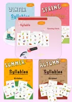 Vista previa - Hojas de trabajo - Collection Syllable Worksheets (seasons words+animal words) - Portada