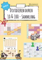 Vorschau - Arbeitsblätter - Division durch 10 & 100 - Spielesammlung (4 Spiele!) - Deckblatt