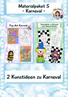 Vorschau - Mal- und Bastelvorlagen - Materialpaket Karneval S, Kunst Grundschule - Deckblatt
