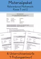 Vorschau - Stundenentwürfe - Materialpaket: Referendariat Mathematik - Klasse 1 und 2 inkl. Prüfungsentwurf - Deckblatt
