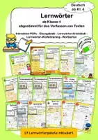 Vorschau - Arbeitsblätter - Paket - Lernwörter (interaktiv) üben - abgestimmt auf das Verfassen von Texten in Klasse 4 - Deckblatt