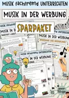 Vorschau - Arbeitsblätter - MUSIK IN DER WERBUNG: MEGA cooles Sparpaket! - Deckblatt
