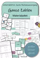Vorschau - Stundenentwürfe - Materialpaket - Ganze Zahlen - Deckblatt