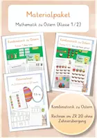 Vorschau - Stundenentwürfe - Materialpaket: Mathe zu Ostern - Rechnen und Kombinatorik (Klasse 1/2) - Deckblatt