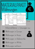 Vorschau - Arbeitsblätter - Vertretungsstunde - Währungen weltweit - Deckblatt
