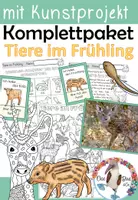 Vorschau - Unterrichtsreihen - Komplettpaket Tiere im Frühling / Jungtiere - mit Lernwerkstatt, Spielen, Kunstprojekt - Deckblatt