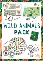 Vista previa - Unidades / Secuencias / Situaciones de Aprendizaje - Learning Stations Pack WILD ANIMALS/ Paquete Animales Salvajes / Inspirado en el cuento MONKEY PUZZLE - Portada