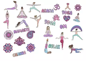 Vorschau - Mal- und Bastelvorlagen - Sparpaket 🕉Yoga Doodles 🪷 - Deckblatt