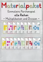 Vorschau - Stationenlernen - Einmaleins Pärchenspiel zu allen Einmaleinsreihen *Materialpaket* - Deckblatt