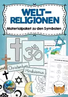 Vorschau - Arbeitsblätter - Symbole Weltreligionen Materialpaket - Deckblatt