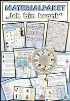 Vista previa - Hojas de trabajo - Paquete de material "Ich bin krank" Alemán - Portada
