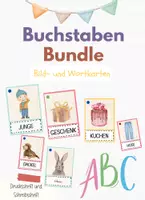 Vorschau - Stationenlernen - Materialpaket Bildkarten zu den Buchstaben A bis Z - Alphabetisierung - Deckblatt
