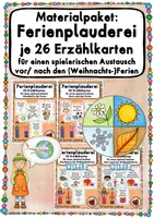 Vorschau - Spiele - Materialpaket - Ferienplauderei für einen spielerischen Austausch vor/ nach den (Weihnachts-)Ferien - Deckblatt