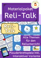 Vorschau - Arbeitsblätter - Reli-Talk : Wachsendes Materialpaket für den Religionsunterricht - Plauderbrettspiel #edukisommerschnapper - Deckblatt