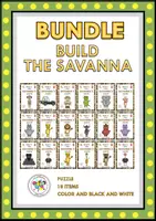 Vista previa - Manualidades / Dibujos para colorear - Bundle Build a Savanna's Crafts Puzzle Animals Africa Color - Portada
