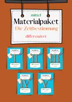 Vorschau - Arbeitsblätter - Materialpaket Materialpaket Die Zeitbestimmung Übungen | differenziert - leicht (wachsendes Paket) - Deckblatt