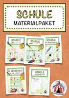 Vorschau - Arbeitsblätter - Großes Materialpaket "Schule" – Bildkarten, Spiele, ABs – DaZ/DaF - Deckblatt