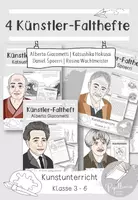 Vorschau - Mal- und Bastelvorlagen - 4 Künstler-Falthefte: Set 8 (Hokusai, Giacometti, Spoerri, Wachtmeister) - Deckblatt