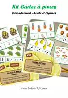 Aperçu - Apprentissages en autonomie - Kit Cartes à pince Dénombrement - Fruits et légumes - Page de couverture