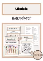 Vorschau - Unterrichtsreihen - Materialpaket Ukulele - Akkorde, Dossier für den Anfangsunterricht, Domino, Riptide Lied mit Chords - Deckblatt