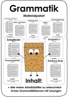 Vorschau - Arbeitsblätter - Grammatik. Materialpaket. Arbeitsblätter mit Lösungen - Deckblatt