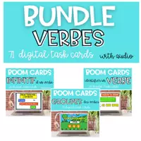 Aperçu - Apprentissages en autonomie - Kit pédagogique BOOM CARDS Verbe, infinitif, groupe - Page de couverture