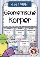 Vorschau - Unterrichtsreihen - Geometrische Körper Grundschule – Mega Sparpaket (Legekreis, Klammerkarten, Plakate & Lesespiel Klasse 2–4) - Deckblatt