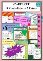 Vorschau - Arbeitsblätter - SPARKPAKET 7 Kinderlieder +2 Extras für Deutsch, DaF und DaZ- als PDF & Word - Deckblatt