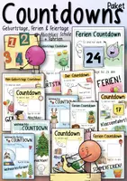 Vorschau - Mal- und Bastelvorlagen - Countdown ⏳ Paket / Post-It Countdowns für die Schule und zu Hause - Deckblatt