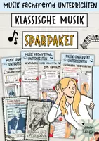 Vorschau - Arbeitsblätter - MEGA Materialpaket: Klassische Musik / Musik fachfremd unterrichten - Deckblatt