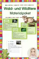 Vorschau - Stationenlernen - Wald- und Wildtiere - Materialpaket - Deckblatt