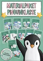 Vorschau - Poster - Pinguinklasse Materialpaket – Klassenzimmer Deko Grundschule Klasse 1 | Klassentier Pinguin | Classroom Management | Organisation & Einschulung - Deckblatt