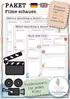 Vorschau - Arbeitsblätter - Paket Film schauen Deutsch & Englisch Arbeitsblätter für jeden Film FrauCuppaTea - Deckblatt