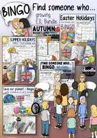 Vorschau - Arbeitsblätter - BINGO - 🎰💬 Find someone who ... - Materialpaket Englischunterricht - Deckblatt