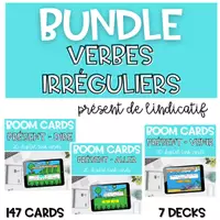 Aperçu - Apprentissages en autonomie - Kit pédagogique BOOM CARDS Présent Verbes Irréguliers - Page de couverture