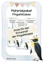 Vorschau - Bildkarten - Materialpaket Pinguinklasse Klassenzimmer/Rituale/Schulstart/Einschulung - Deckblatt
