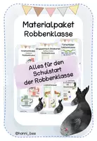 Vorschau - Bildkarten - Materialpaket Robbenklasse Klassenzimmer/Rituale/Schulstart/Einschulung - Deckblatt