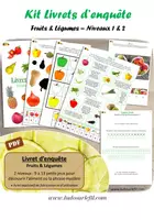 Aperçu - Apprentissages en autonomie - Kit Livrets d'enquête Fruits et Légumes - Niveaux 1 et 2 - Page de couverture